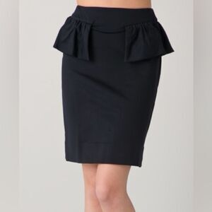 Marc by Marc Jacob’s Peplum Skirt in Black Ponte Knit Cotton Blend S